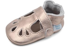 Dotty Fish Baby Shoes, Girls Leather T-Bar Crib Shoes