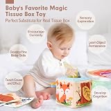 hahaland Baby Tissue Box Toy Sensory Set for 6 12 Months Gift view 2