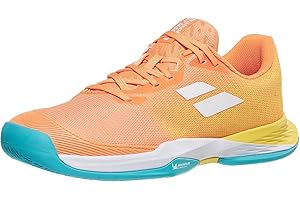 Babolat Jet Mach 3 Junior All Court Girl Tennis Shoes (Coral/Gold Fusion) (Coral/Gold Fusion, US Footwear Size System, Big Kid, Numeric, Medium, 7)