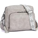 POIUGOYA Crossbody Purses for Women Trendy,Vegan Leather Medium Crossbody Bag,Women's Crossbody Travel Purse Built in Wallet