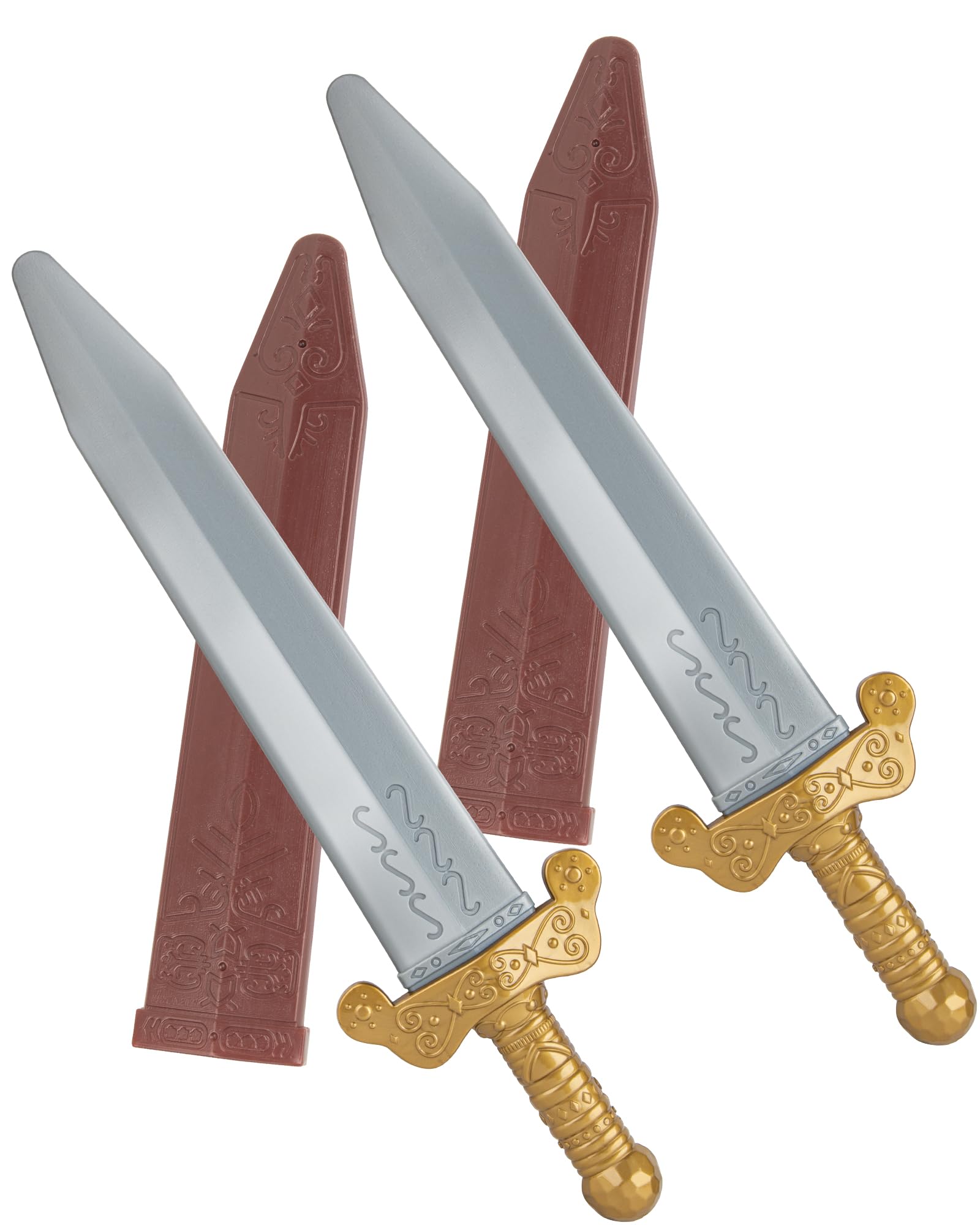 Photo 1 of 2Set Plastic Roman Sword with Sheath,Toy Sword for Pretend Play,Knight Costume, Roman Warrior Costume Accessory Silver