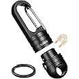 IUMIUN Magnetic Quick Release Keychain with Spring Key Clip and Key Ring-2 Button Lock System (Black 1 Pack)