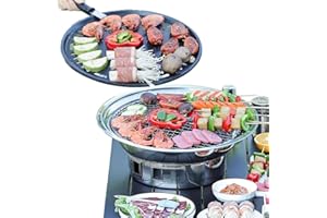 Singring Korean Charcoal Grill 13.8 Inches Stainless Steel Tabletop BBQ Grill Stove Outdoor Camping Cooker, Tabletop Smoker Grill BBQ Grill for Patio Garden Backyard