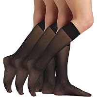 All Woman 120 Denier Plus Size Knee High Pop Socks Super Wide Soft Tops XXXL 3 Pack