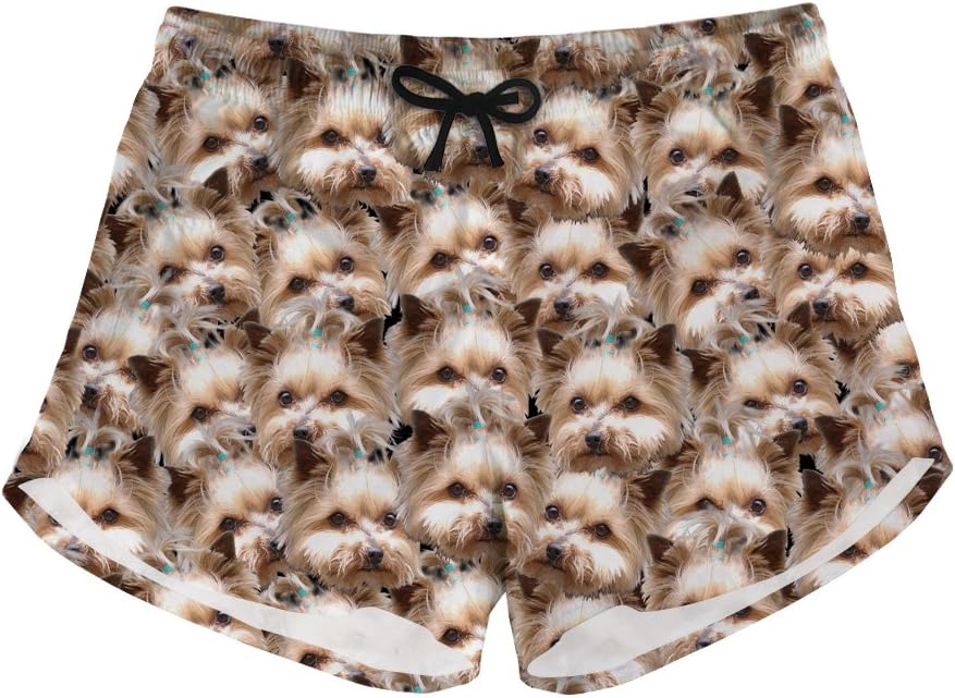 INSTANTARTS Women Workout Yoga Shorts Animal Dog Summer Beach Pants