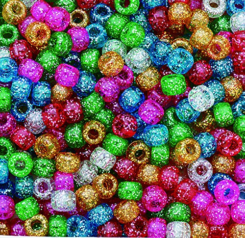 Assorted Sparkle Pony Beads, (Pack of 900)