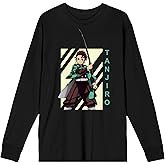 Demon Slayer Tanjiro Kamado Adult Black Long-Sleeve Tee