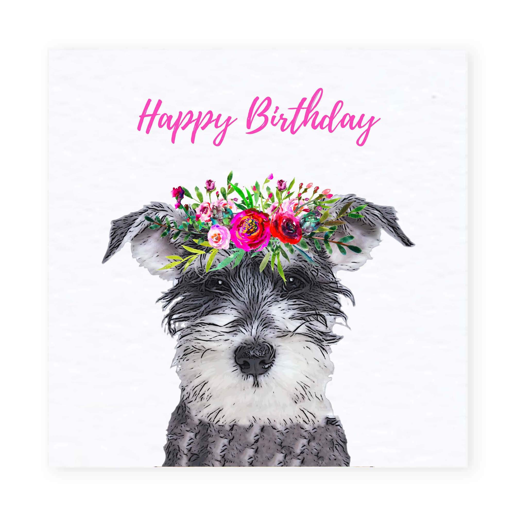 Schnauzer Birthday Card – Schnauzer Greeting Card Gift