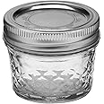 Ball 4-Ounce Quilted Crystal Jelly Jars with Lids and Bands, (6 Jars)