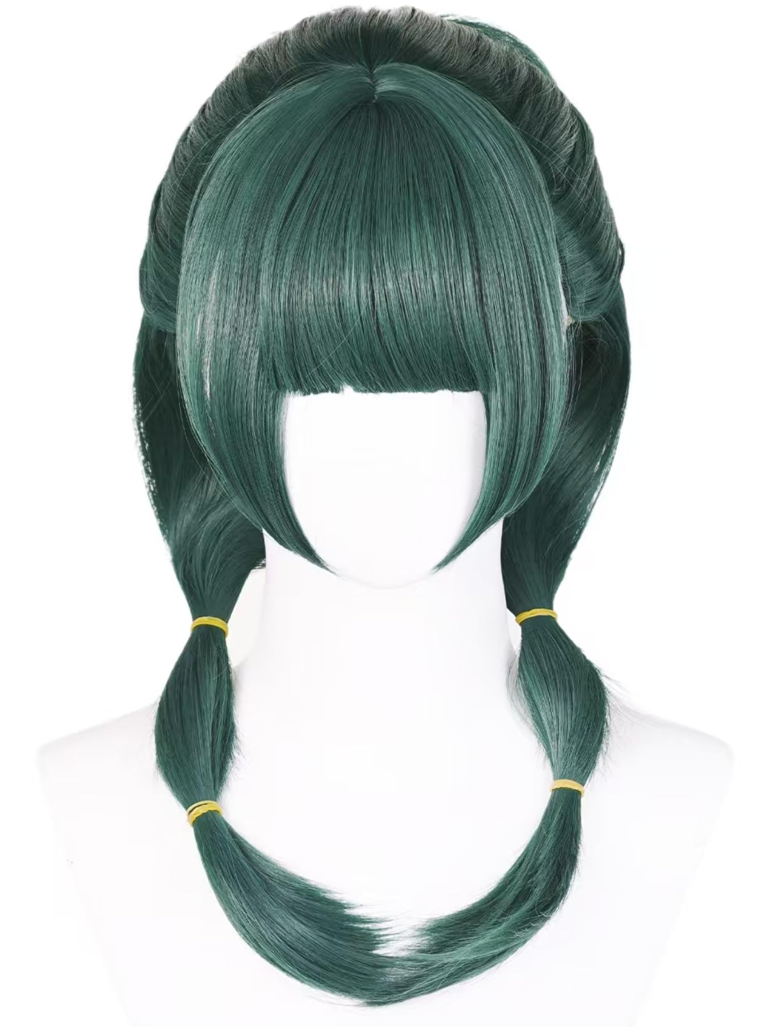 Photo 1 of Maomao Cosplay Wig 19'' Dark Green Maomao Costume Wig with Bangs Pigtails Synthetic Hair for Women Daily Party