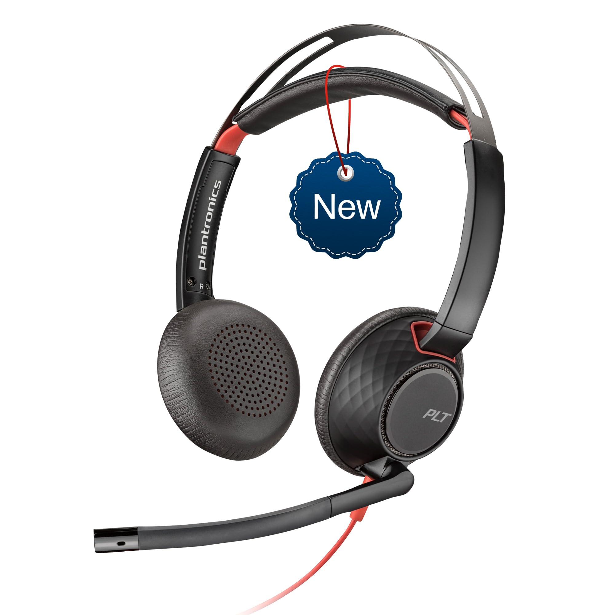 Plantronics – Blackwire 3325 USB-C (Poly) – Wired, Single-Ear (Mono) Headset with Boom Mic - Connect to PC/Mac via USB-C or mobile/tablet via 3.5 mm connector – Works with Teams, Zoom & more