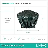LIVIVO Heavy Duty Round Fire Pit Cover – Waterproof & UV-Resistant Green view 8