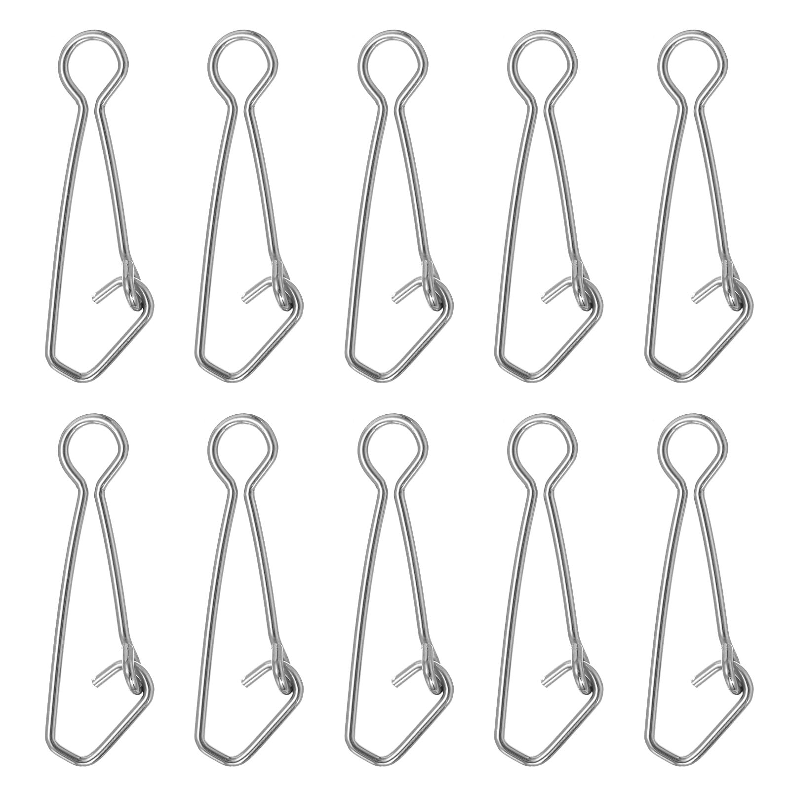 PATIKIL High Strength Fishing Snaps, 50 Pack 167 Lbs Stainless Steel Line Pin Connector Swivels Clips Quick Change for Fishing Lures Freshwater Saltwater, White