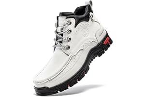 FLYLAND Men's Casual Boots Vintage Leather Ankle Dress Boot Chukka Boots Mid Top Non-Slip Driving Walking Shoes