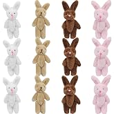 YGbridge Mini Plush Bunny, 3.2 Inch, 12 Pcs Tiny Stuffed Animals | Easter Bunny Doll, Soft Rabbit, Easter, Birthday, Wedding Decorations, Easter Basket Stuffers