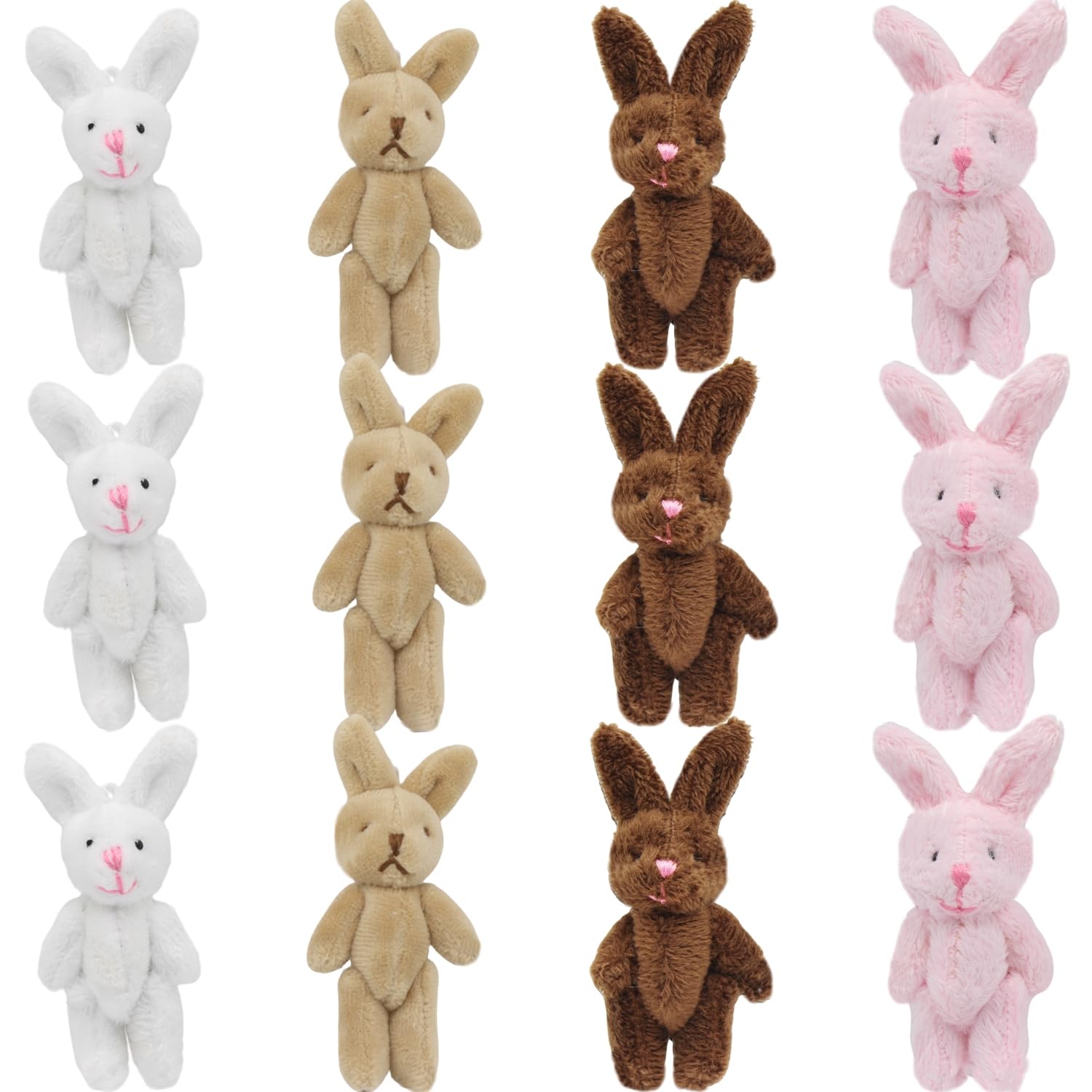 Photo 1 of YGbridge Mini Plush Bunny, 12 Pcs Tiny Stuffed Animals, 3.1 Inch Easter Bunny Doll, Soft Rabbit for Easter, Birthday, Wedding Decorations, Easter Basket Stuffers