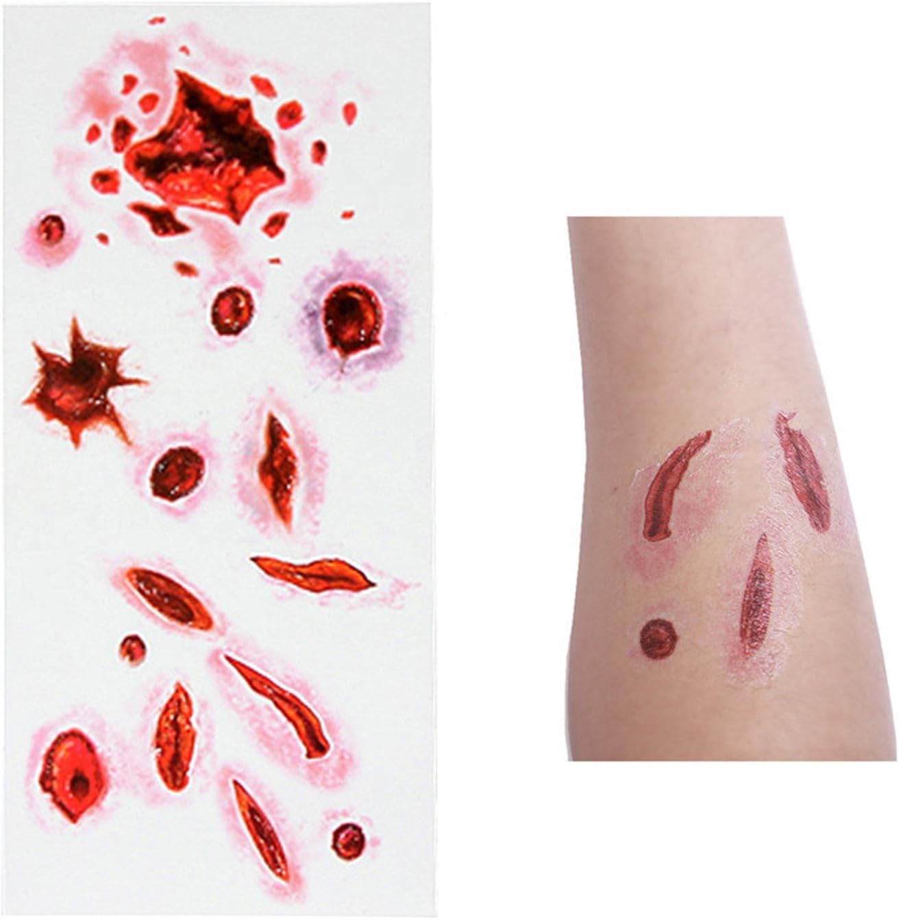 Sticker Scars Tattoos Halloween Costume Makeup Party Terror Woundqueen Stickers For Festival Party