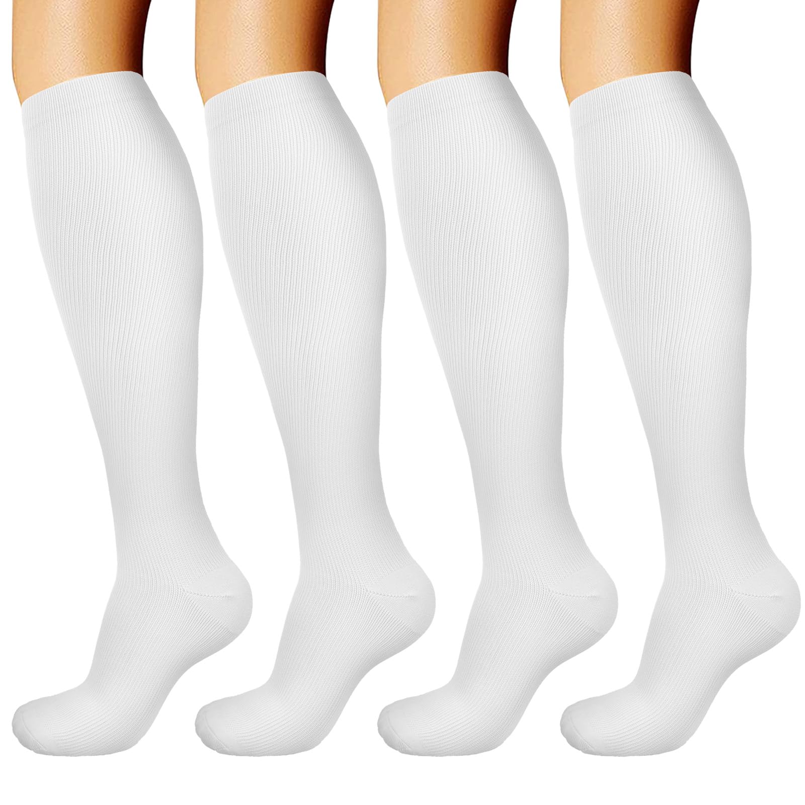 DRESHOW 4 Pairs Compression Socks For Women&Men Circulation Best Support for Athletic Running Cycling Travel