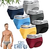 IGOLUMON Mens Underwear Briefs 7 Pack Bamboo Rayon Briefs for Men Support Pouch No Fly Tag-Free Rear Coverage Underwear