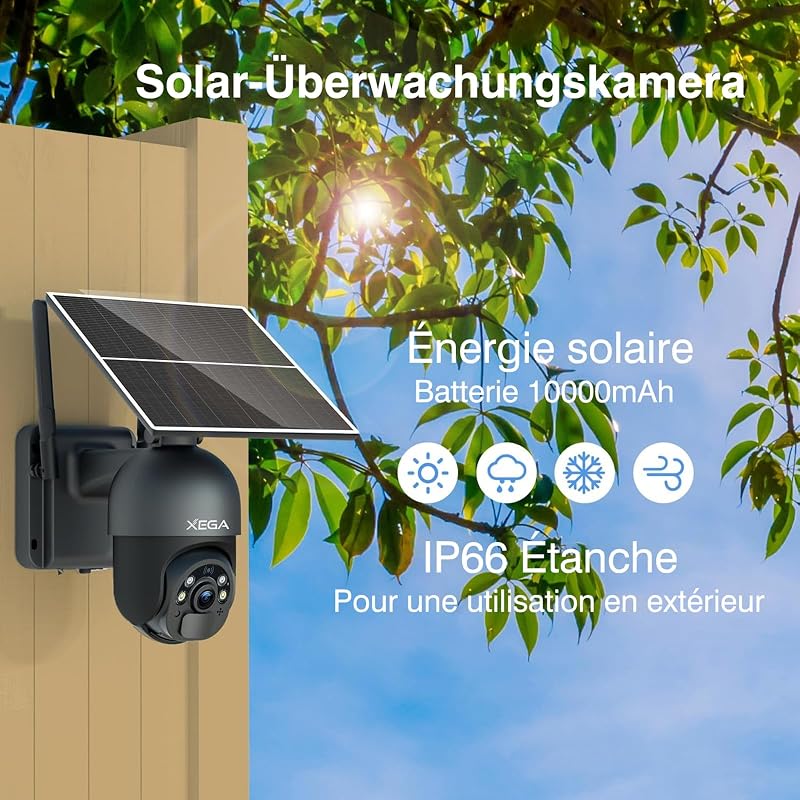 4G LTE Caméra de Sécurité Extérieure sans Fil à énergie Solaire