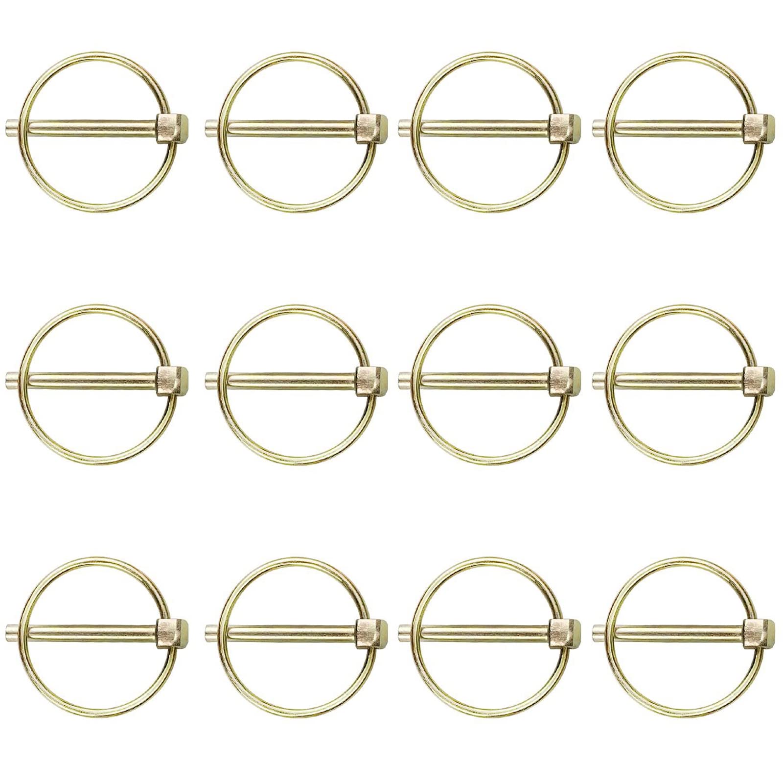Lynch Pins, 12PCS Carbon Steel Trailer Lock Pin Dia 4.5mm Linch Retaining Pins,Locking Pin Fasteners for Track Farm Lawn,Trailers, Tractors, Agricultural Vehicles