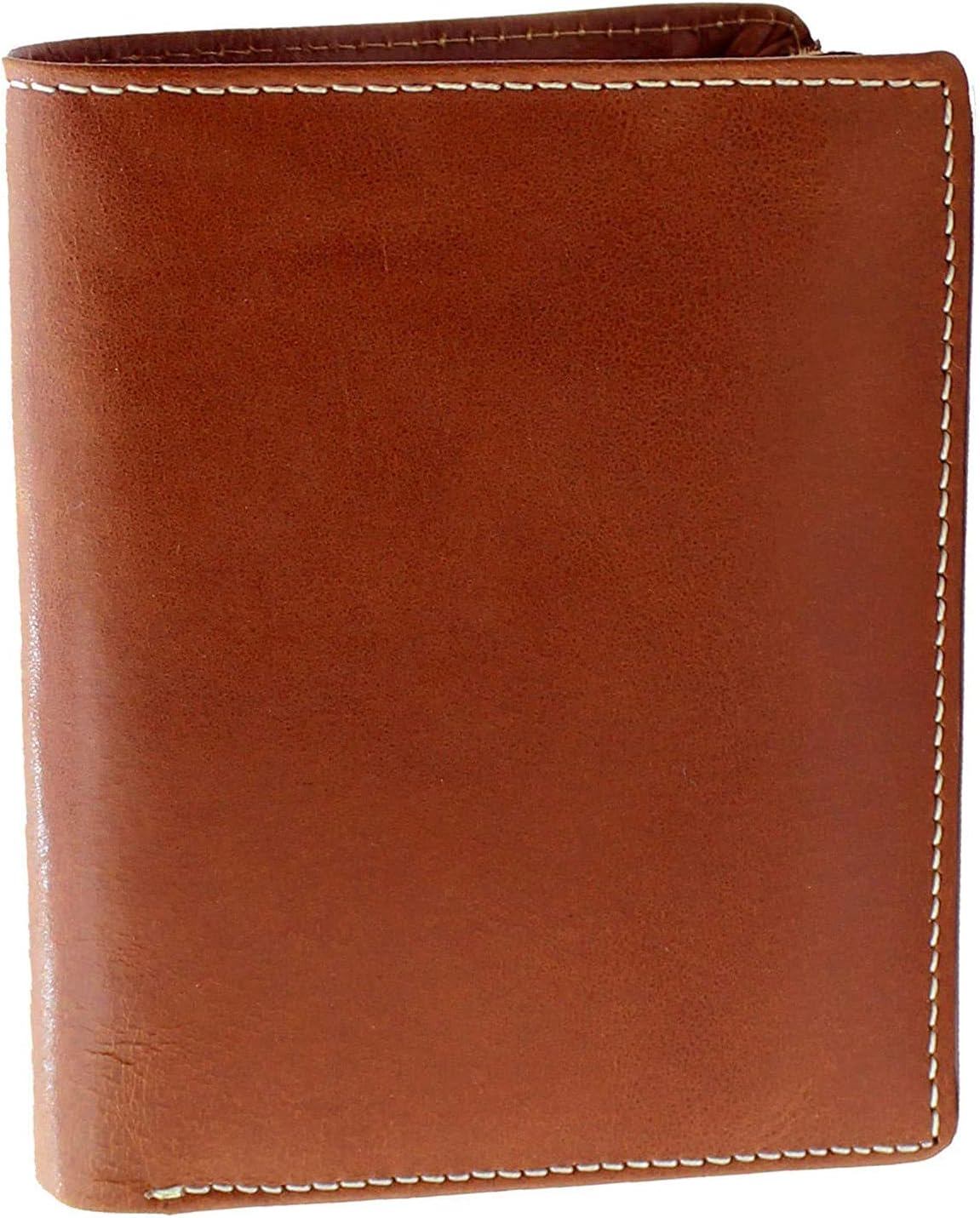 TOPSUM LONDON Men’s RFID Blocking Real Leather Wallet with Zipper, Slim Tan Bifold Wallet with 8 Card Slots, ID Window