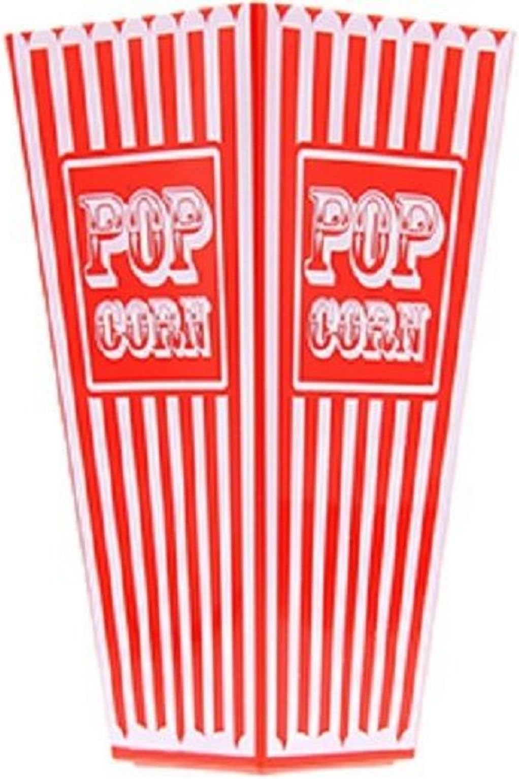 Retro Striped American Plastic Popcorn Holder 20cms Tall approx Tub Popcorn Box Great For Movie Nights Cinema Parties Theatre