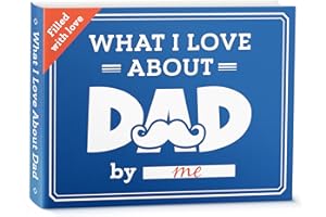 LOVEVIBE What I Love about Dad Book - Father's day Gifts for Dad from Daughter, Son - Dad Gifts from Daughter, Son - Birthday Gifts for Dad, Dad Birthday Gifts Fill-in-the-Blank Journal Gift