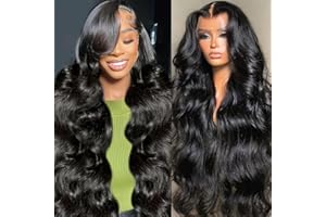 GBUN 13x6 HD Lace Front Wigs Human Hair 28 Inch Body Wave Lace Front Wigs Human Hair Pre Plucked 200 Density Transparent Lace Frontal Wigs Human Hair Lace Front Wigs Baby Hair Human Hair Wig for Women