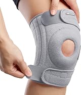 AVIDDA Knee Support Open Patella 3 Straps for Running Arthritis Grey