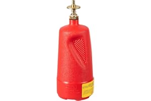 Justrite 14010 8 oz Capacity, 4.0" O.D, 10.5" H High-Density Polyethylene Red Dispenser Can