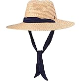 Nautica Womens Sun Hat - Wide Brim Straw Hats for Women Fedora Boater Hat with Chin Strap Packable Beach Vacation Essentials