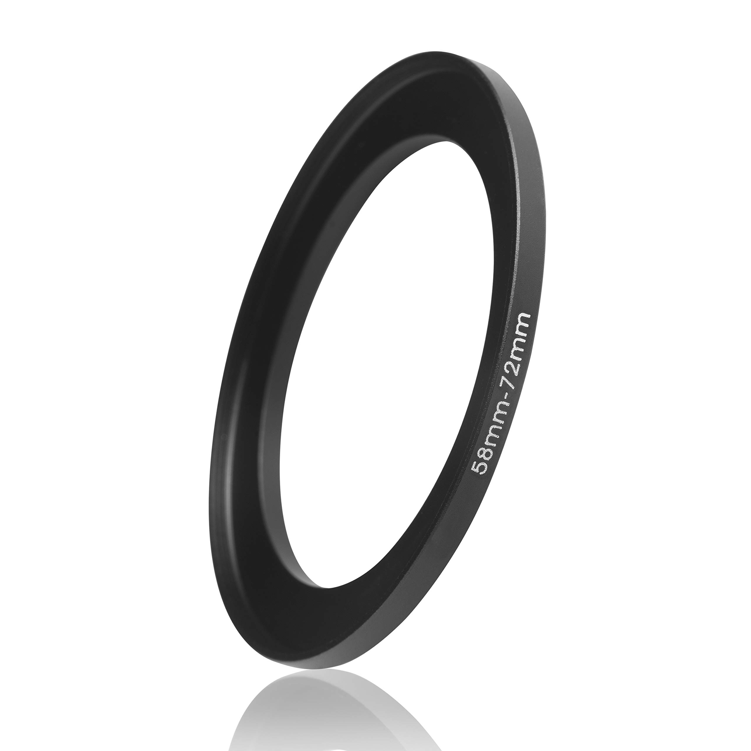 Ares Foto® Step-Up Lens Adapter Ring for Filters, Made of CNC Machined Metal with Matte Black Electroplated Finish (58mm – 72mm)