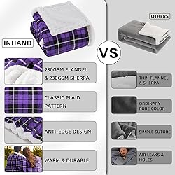 inhand Women's Purple Sherpa Throw Blanket Plush