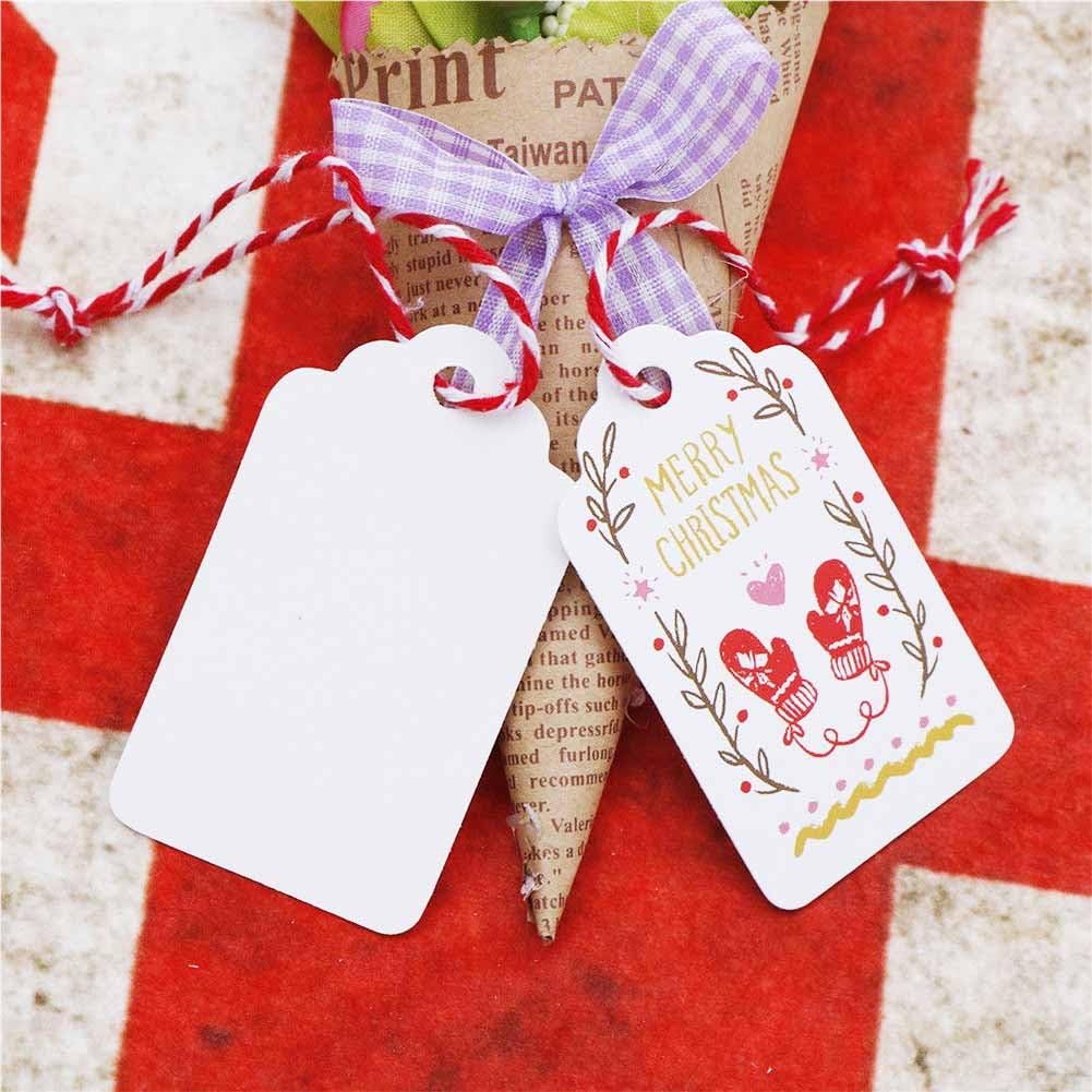 Paper Tags Gift Hang Tags with String 200pcs White: Health & Personal Care