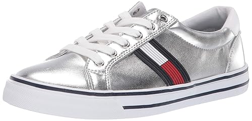 tommy hilfiger silver sneakers