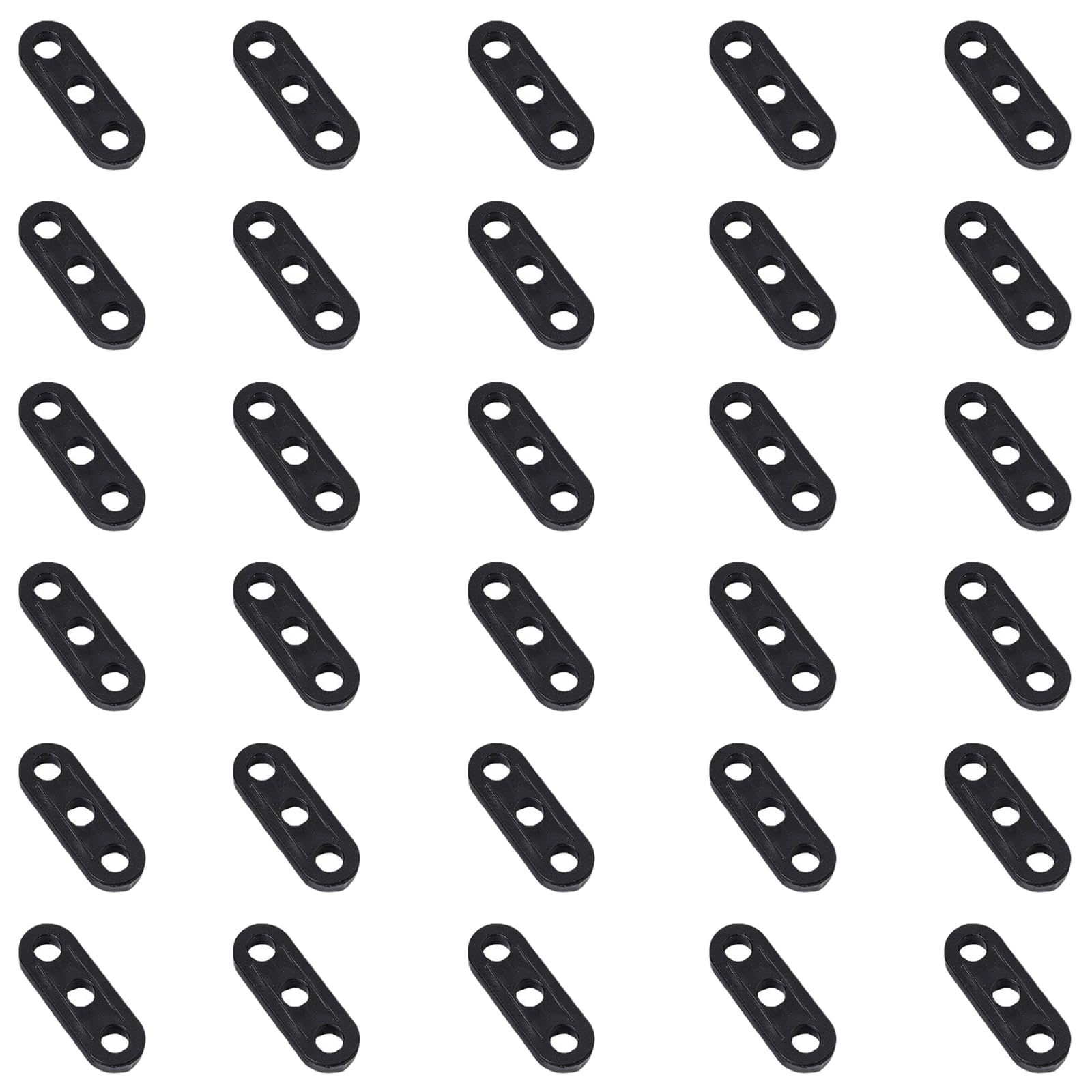 Leliafleury 30Pcs Tent Rope Fasteners 3 Holes Rope Tensioner Plastic Cord Tensioners for Outdoor Camping Canopy, Black
