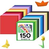 MAXECHO 12" X 12" Colored Cardstock Bulk 150 Assorted Sheets in 30 Colors Construction Paper Card Stock Printer Paper for DIY