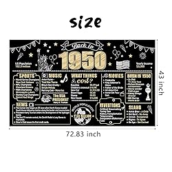 Eiurteao Large 75th Birthday Banner Backdrop