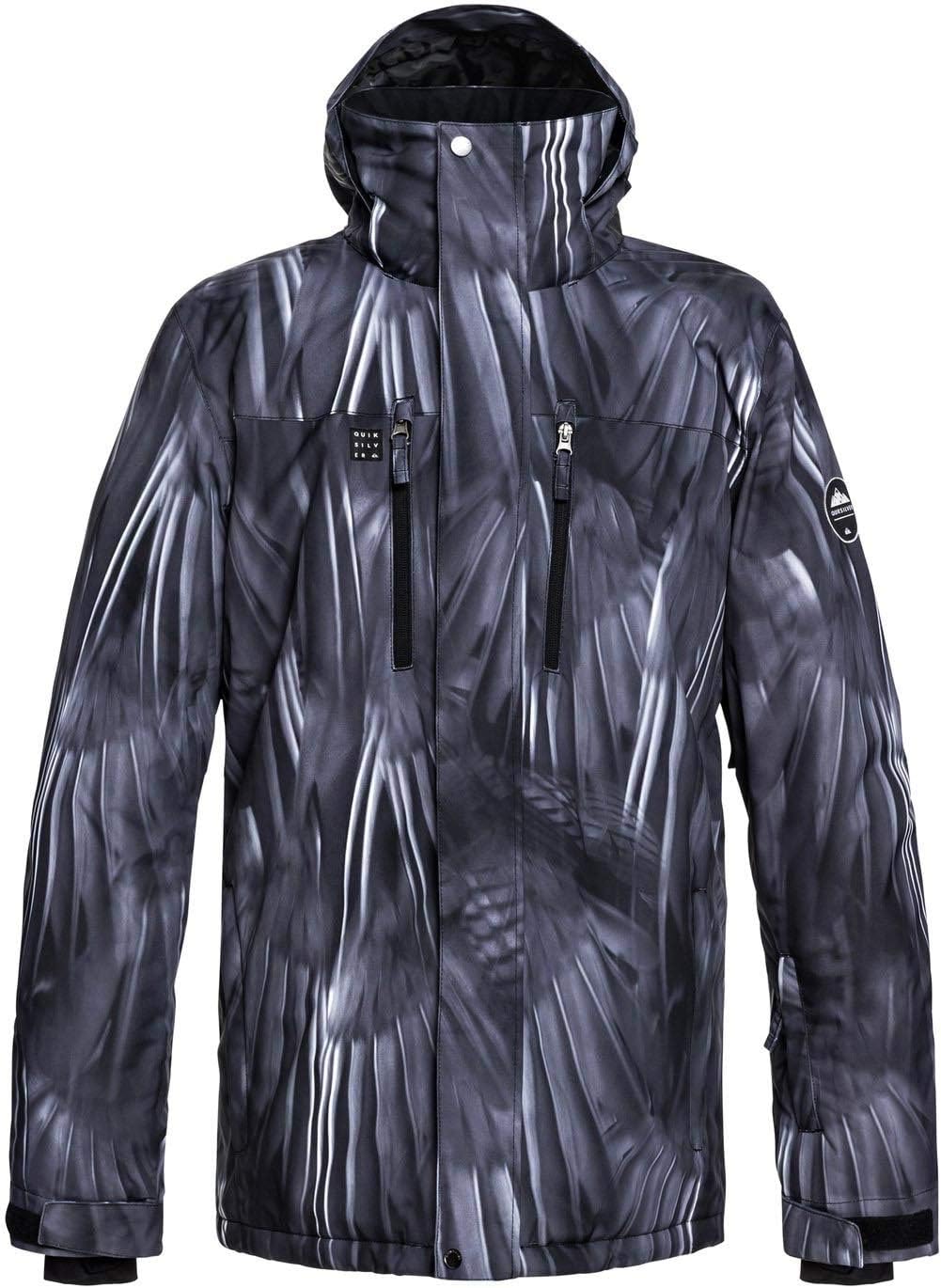 QUIKSILVER Men's Mission Printed 10K Snow Jacket Insulated, Black