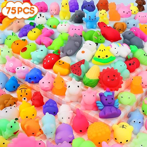 75pcs Mochi Squishy Toy Easter Egg Fillers Party Favors for Kid