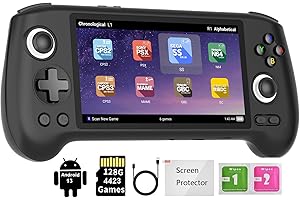VOACLE RG556 Retro Handheld Game Console , Android 13 System Unisoc T820 Processor 5.48 Inch AMOLED Screen with 128G SD Card 4423 Games(Black)