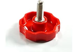 LOCEZY 1/4"-20 x 1" Thumb Screw Stainless Steel Standard/Coarse Threads Clamping Rosette Knobs RED - Made in The USA (4)