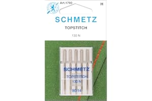 SCHMETZ Topstitch Sewing Machine Needles - Quilting & Topstitching Supplies, Size 90/14, 5-Needle Cards, Pack of 1