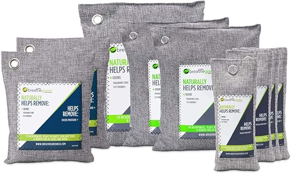 Bolsas purificadoras de aire de carbón de bambú verde (paquete de ...