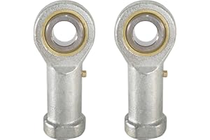 Mairuker 2 Pack PHSB6 Rod End Bearing 3/8 Inch Bore and 3/8-24 Right Hand Thread, Self-Lubricating Joint Rod Ends, Includes Jam Nut