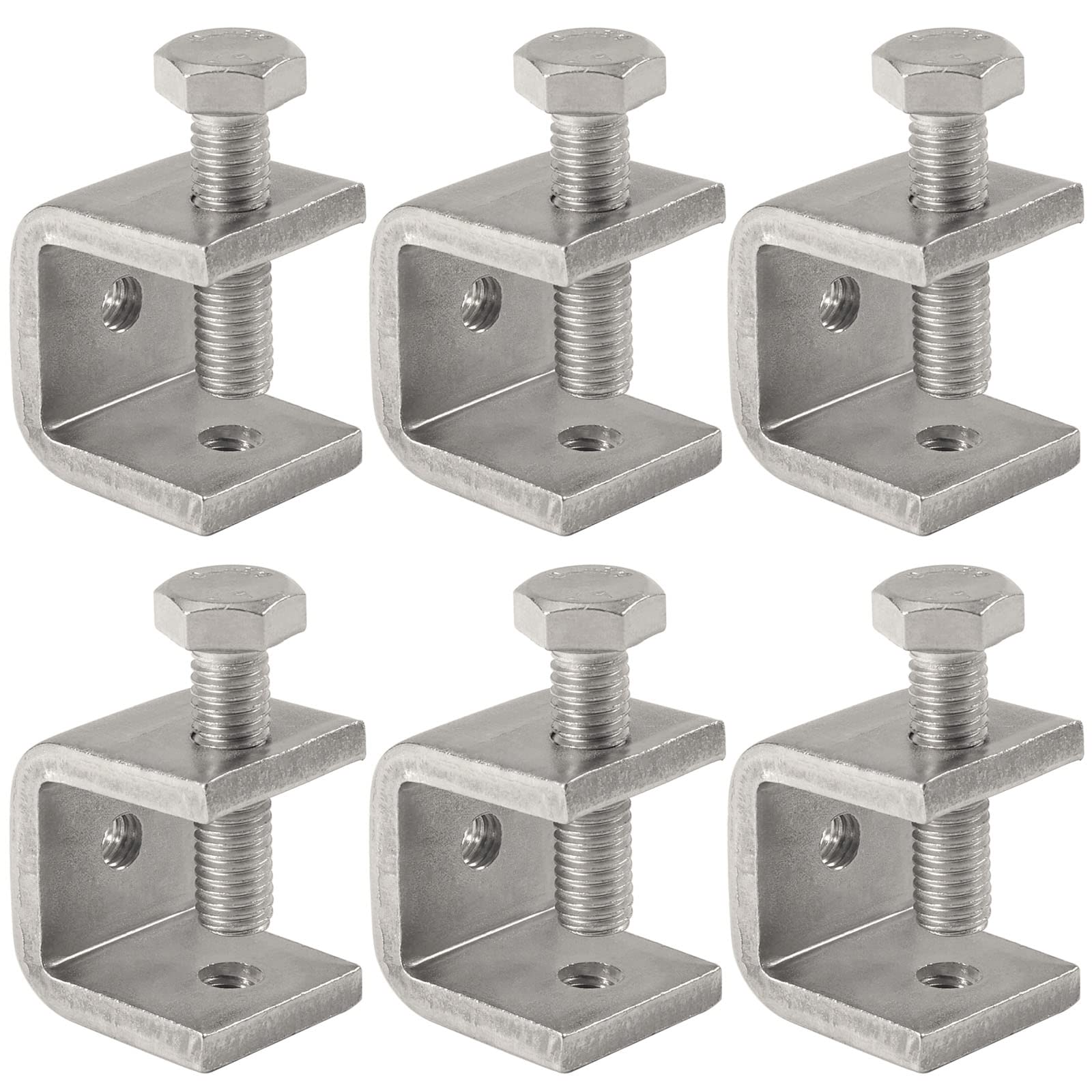 6Pcs 304 Stainless Steel Mini C Clamp - 20MM Heavy Duty G Clamp with Wide Jaw Opening
