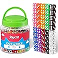 JoyCat 16mm 6 Sided Dice Set Standard Game Dice Kids for Board Games Dice Games Math Dice for Classroom with Storage Bucket (100, Translucent)