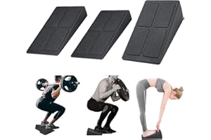 JINSIHOU Squat Wedge Block Adjustable Non-Slip Squat Ramp Slant Board Calf Stretcher, Heavy Duty 3pcs Foam Foot Ankle Knee Stretcher Leg Extender, Incline Board Platform for Heel Elevated Squat and Calf Raise