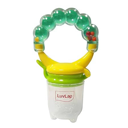 LuvLap Silicone Food/Fruit Nibbler, Soft Pacifier/Feeder for Baby, Pearly Green